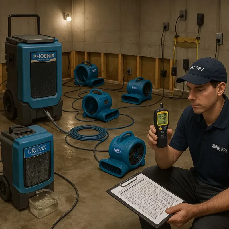 Structural Drying and Dehumidification process in Gerald, MO